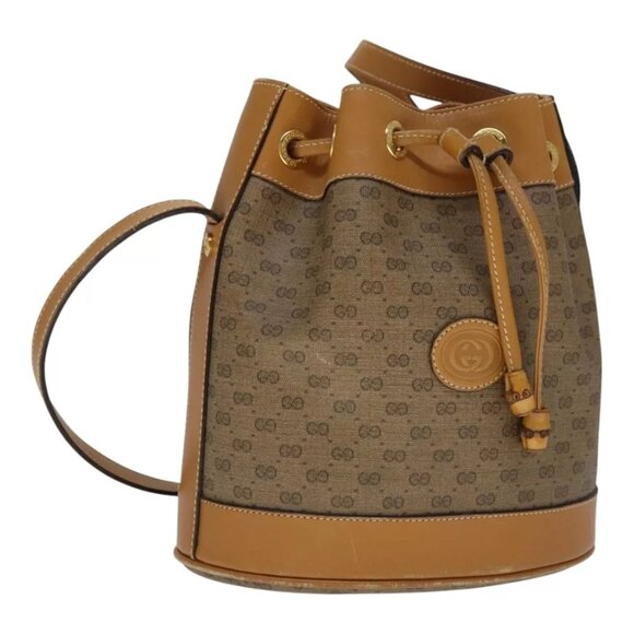 GUCCI Micro GG Supreme Shoulder Bag PVC Brown 007 14 0071 Auth 111171